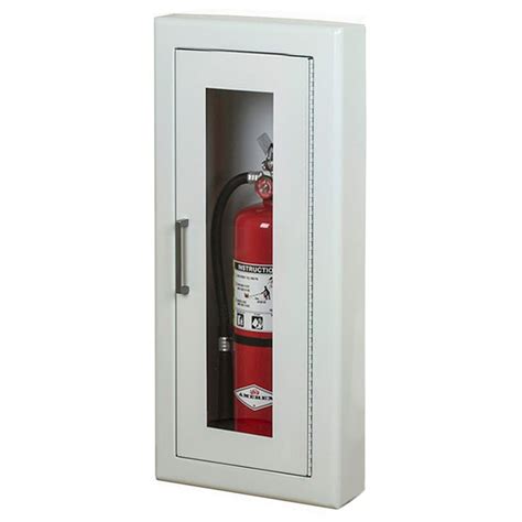 partially recessed fire extinguisher cabinets